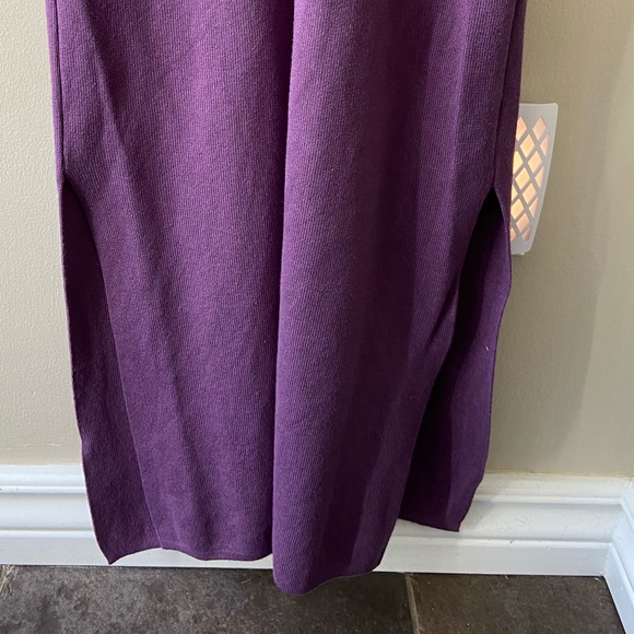 V Neck Batwing Long Sleeve Wrap Cozy Fall Sweater Dress - Picture 4 of 9